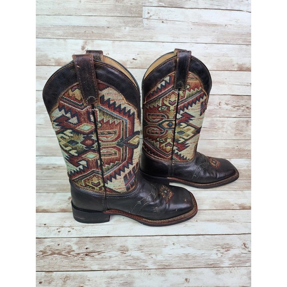 Laredo 5647 Womens Size 6.5 M Scout Square Toe Boots Mid Calf Brown Aztec - Picture 7 of 11